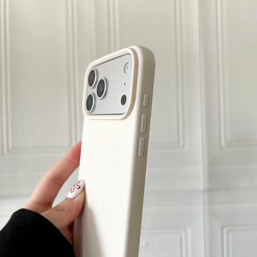 Matte silicone leather texture fashionable solid color iPhone case 17 Air 16 15 14 13 12 11 17Pro Max shock-absorbing soft cover