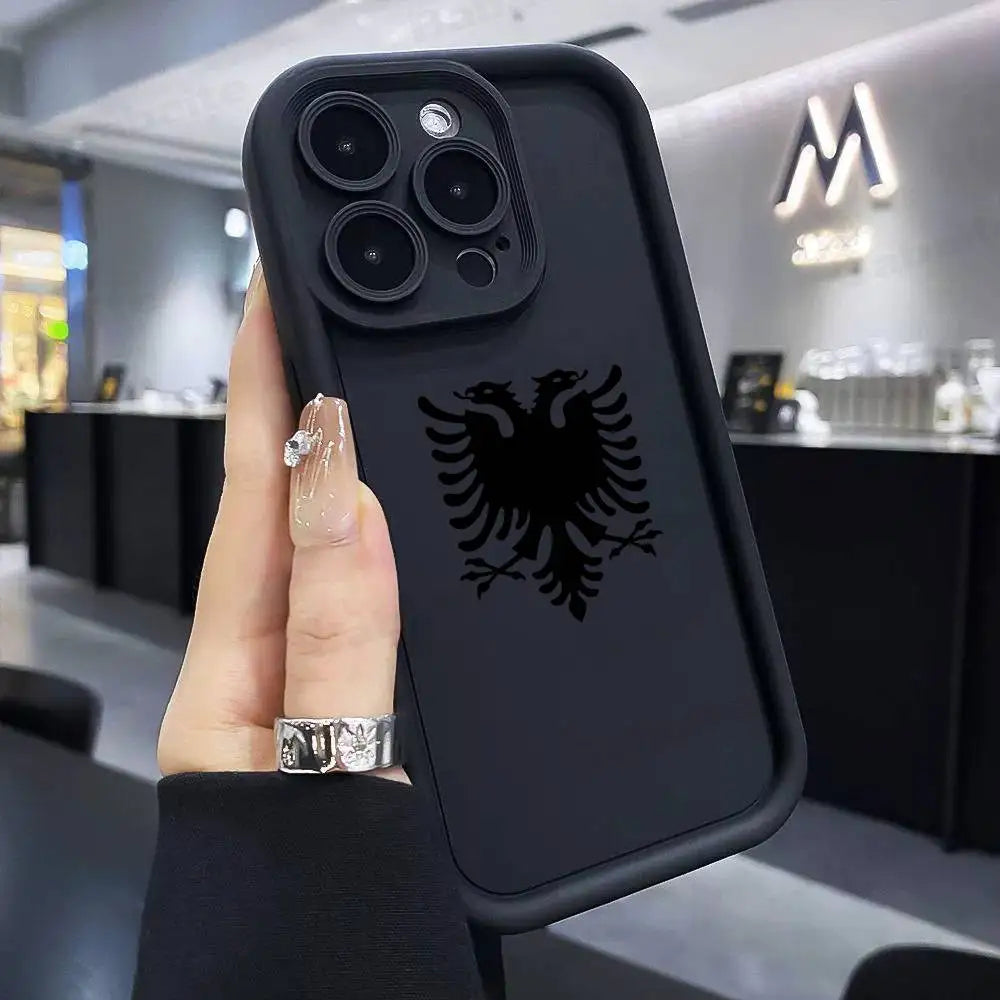 Albanian Flag Map Phone Case for iPhone 17 16e 16 15 14 13 12 11 Air Pro Max Mini XR XS X 7 8 6 6s Plus Soft TPU Back Cover