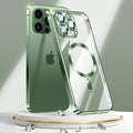 Plating Soft Clear Case For iPhone 17 Air 16 15 14 13 12 11 Pro Max Wireless Charging Magsafe Shockproof TPU Cover Weak Magnetic