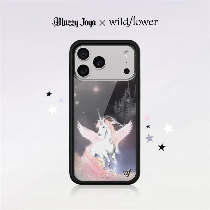 Wildflower ins Mazzy Joya Phone Case for iPhone 17 16 15 14 13 12 Pro Max Plus WF Fashion Unicorn horse shockproof Back Cover