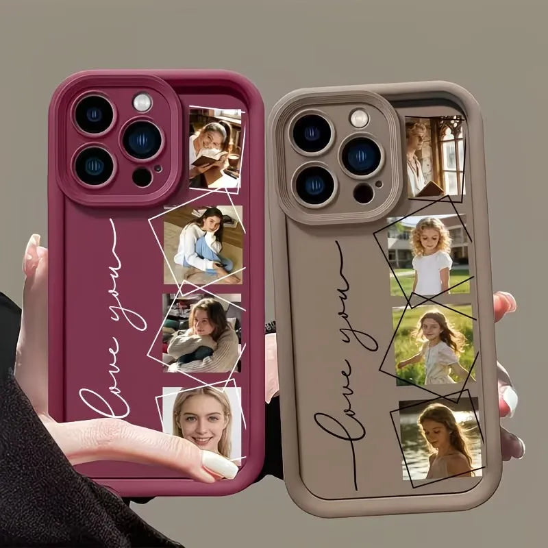 For iPhone 17 16 15 14 13 12 11 Pro Max Plus Air 16e 17e Customized DIY Phone Case Shockproof Soft Silicone Back Cover