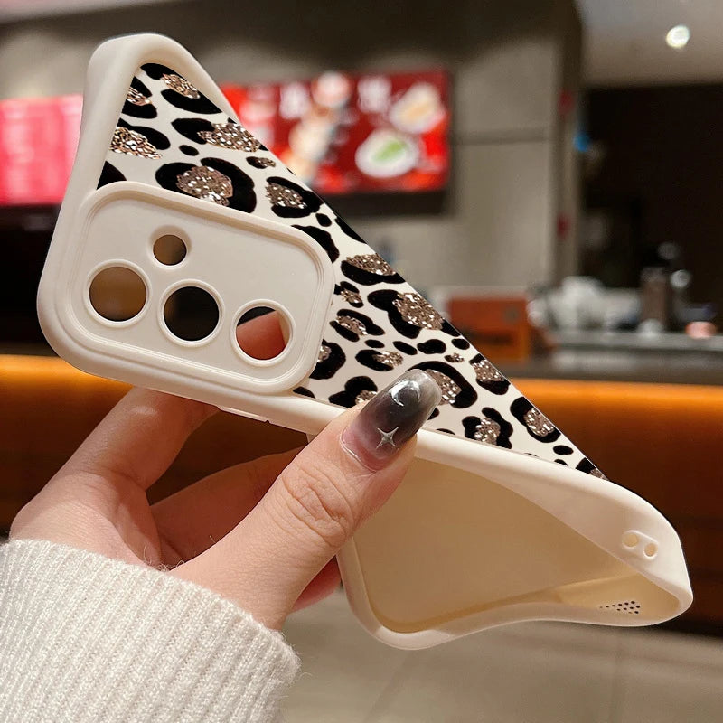 Brown Leopard Print Phone Case For Samsung Galaxy A17 A57 A56 A16 A55 A15 A36 A26 5G S26 S25 S23 S24 Ultra S24 S25 FE TPU Cover