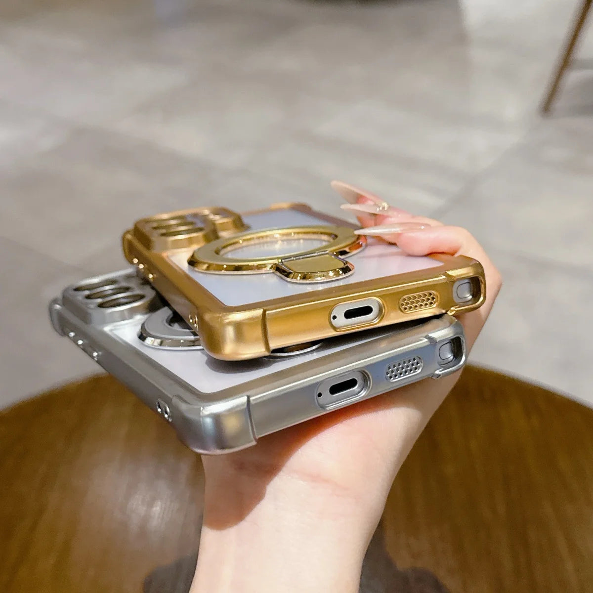 Luxury Anti-fall Matte Plating For Magsafe Magnetic Bracket Phone Case For Samsung S26 S25 S24 FE S23 Ultra Plus Bumper Cover