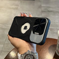 Fashion Logo Hole Magnetic Case for iPhone 17Air 12 13 14 15 16 17 Pro Max Plus Lens Protection Stand For Magsafe Silicone Cover