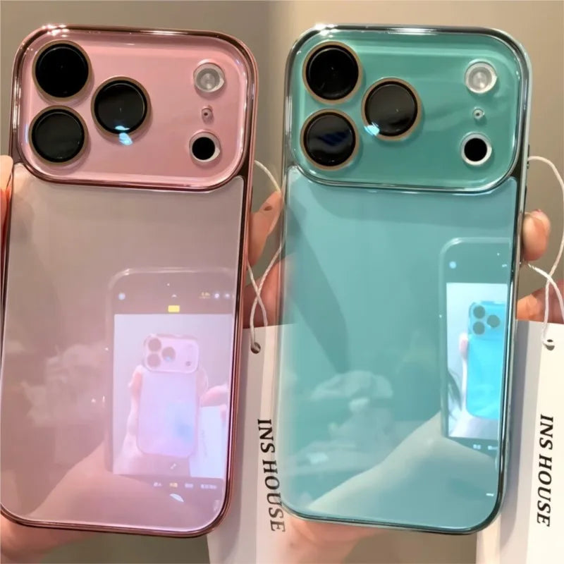 Luxury Tempered Glass Camera Protection Case For iPhone 12 13 14 15 16 17 Pro Max Plating Shockproof Bumper Hard Back Cover