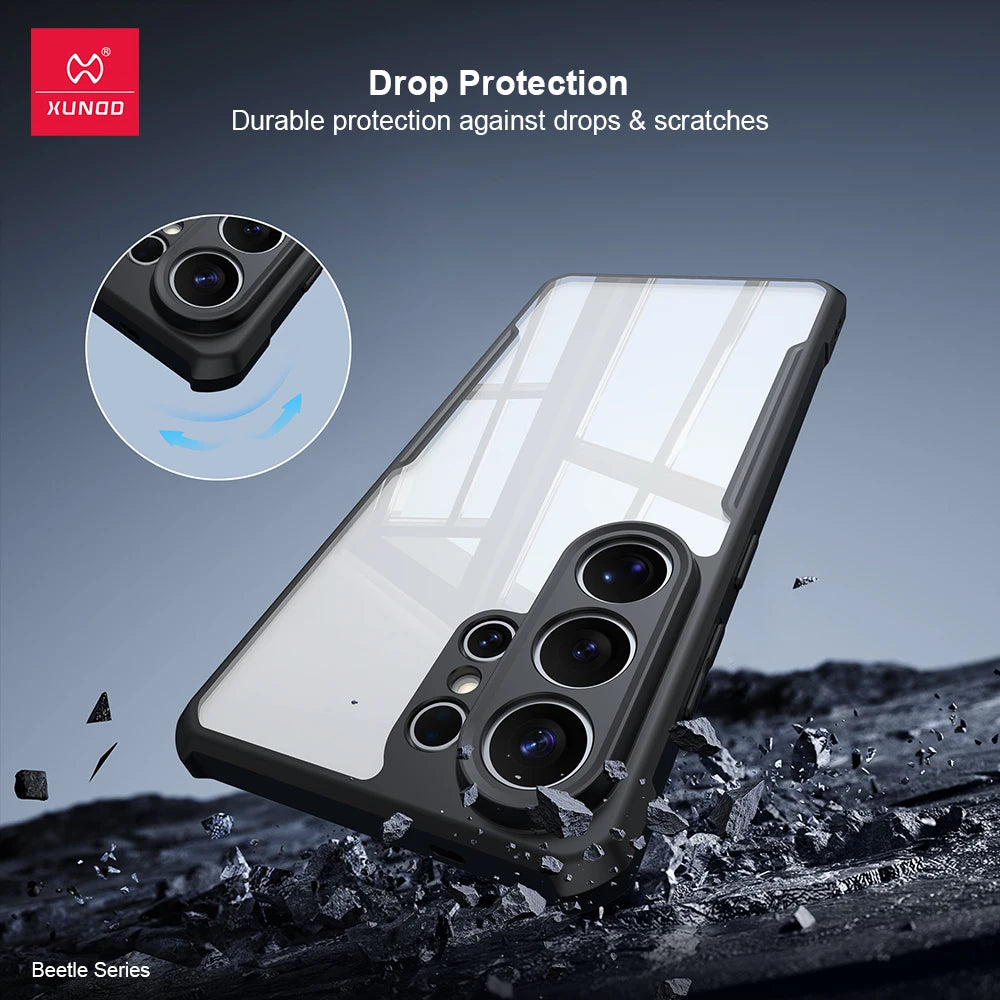 Xundd For Samsung Galaxy S26 Ultra / S26 Plus S26 Case ,Transparent TPU & Acrylic Back with Airbag Anti-Drop & Camera Protection