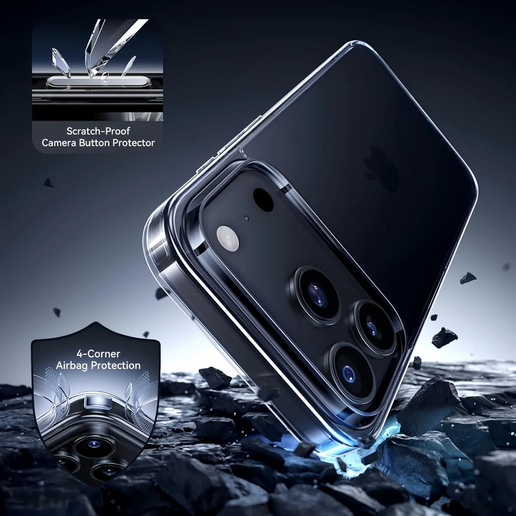 For iPhone 17 Pro Max  /Air/17E Case Clear, Military Grade Shockproof Drop Protection, Non-Yellowing Slim Thin Phone Cover