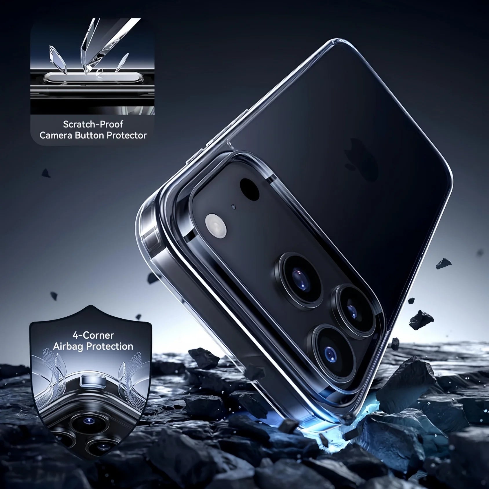 For iPhone 17 Pro Max  /Air/17E Case Clear, Military Grade Shockproof Drop Protection, Non-Yellowing Slim Thin Phone Cover