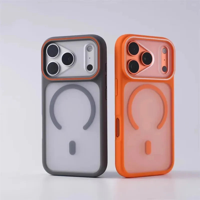 Luxury Matte Translucent For Magsafe Case For iPhone 17 16 Pro Max 15 14 Plus Magnetic Wireless Charging Shockproof Cover Shell