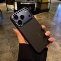 Matte Carbon Fiber Texture Case For iPhone 17 16 15 14 Pro Max Metal Camera Lens Protector Invisible Magnetic Charging Cover