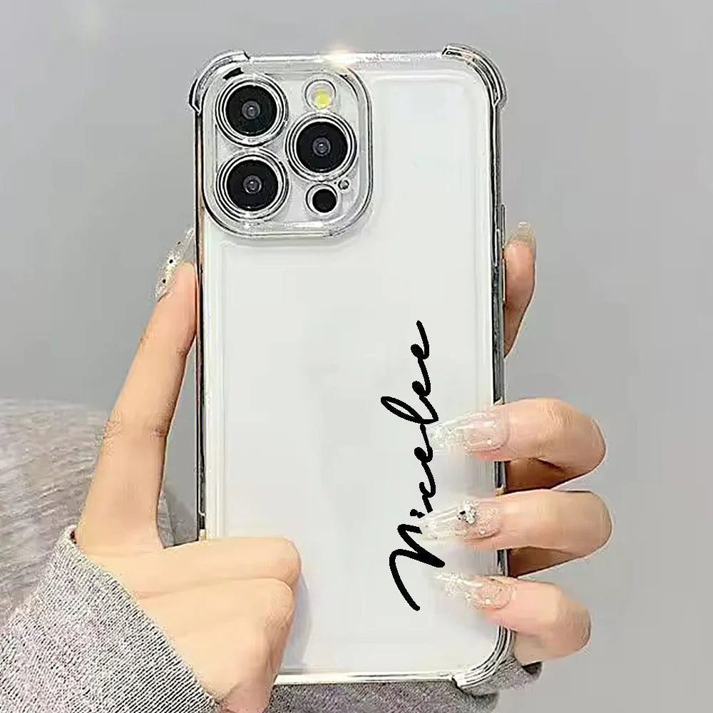 Personalised Customized Name Case For iPhone 17 16 15 14 13 12 11 Pro Max Initials Letters Leather Cover 13 15 16 17 Air Pro Max
