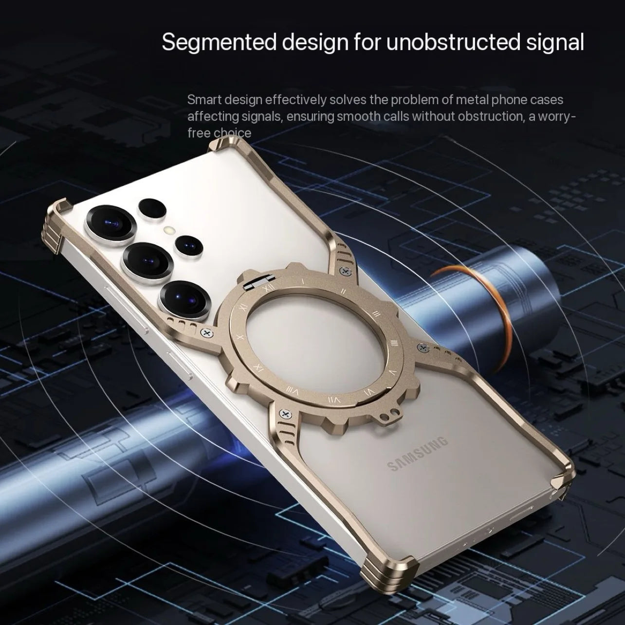 X mechanical gear phone case For Samsung Galaxy S26 S25 S24 S23 Ultra with Stand 360° Rotation Magsafe Bumper Protective Cover