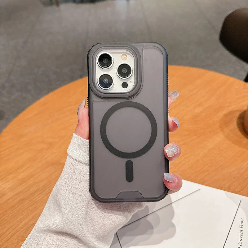 3 in 1 Magnetic Heavy Duty Armor Case for Magsafe IPhone 17 Air 16 15 14 13 12 Pro Max Plus 16Pro IPones Macsafe Cover Accessory