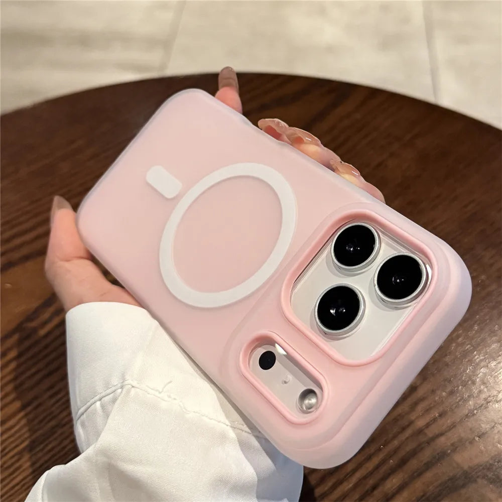 2 IN 1 Luxury For Magsafe Wireless Charge Case for iPhone 12 13 14 15 16 17 Pro Max Plus Magnetic Candy Color Clear Matte Cover