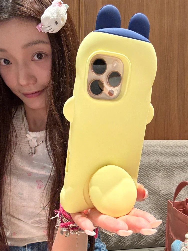 Virtual Pet Tamagotchi 3D Anti Fall Shockproof Case for iPhone 17 16 15 14 13 Pro Max Dustproof Liquid Silicone Edge Soft Cover
