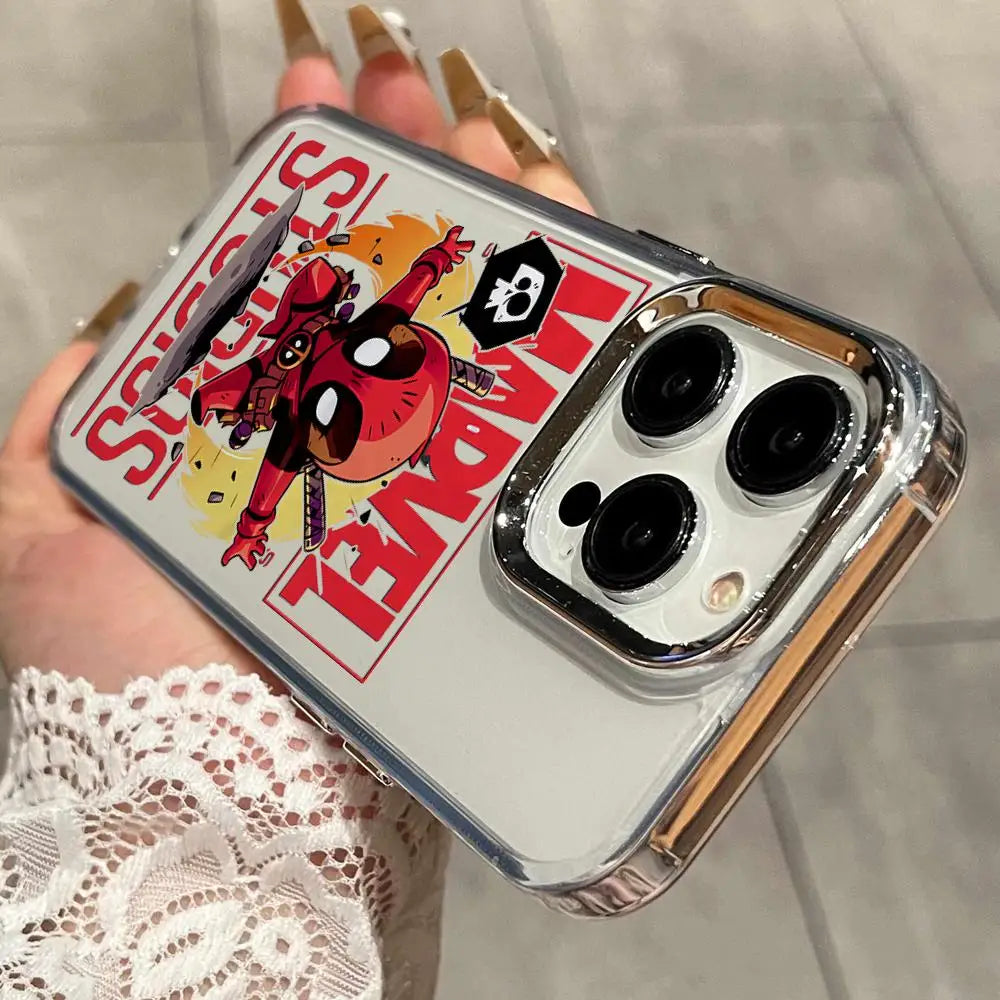 M-Marvel-l Spider Iron Man Phone Case for iPhone 13 Mini 7 8 Plus XR 12 16 14 Pro SE 11 Pro 15ProMax Luxury Matte Cover HYBXAXC