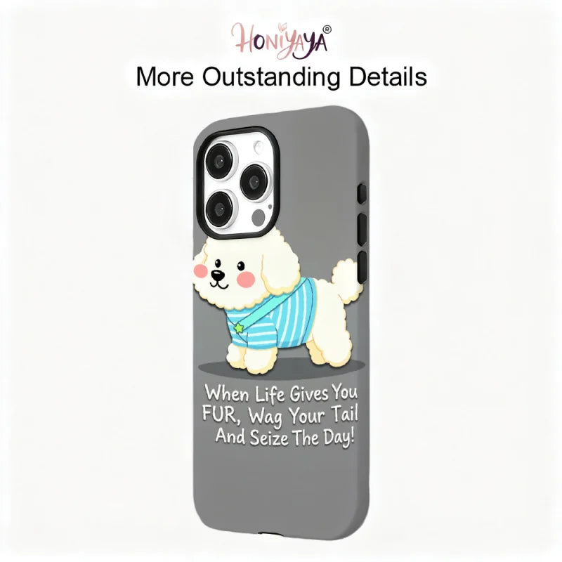 Dual Layer Cute Dog Magsafe Phone Case For iPhone 12 13 14 15 16 17 Air Pro Max Plus Anti-fall Fade Resistant Deluxe Cover