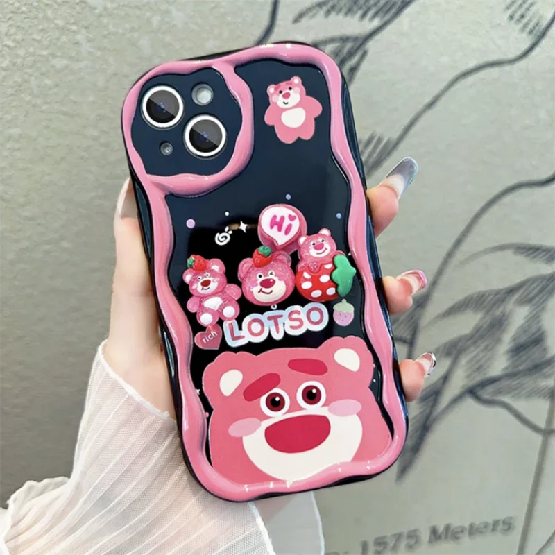 Casing For VIVO V50 Lite V40 V30E V30 V29E V27 V27E V25 V23E Y36 Y04 Y02S Y76 Y16 Y20 Y30 Y27 Case Strawberry Bear Lotso Chain