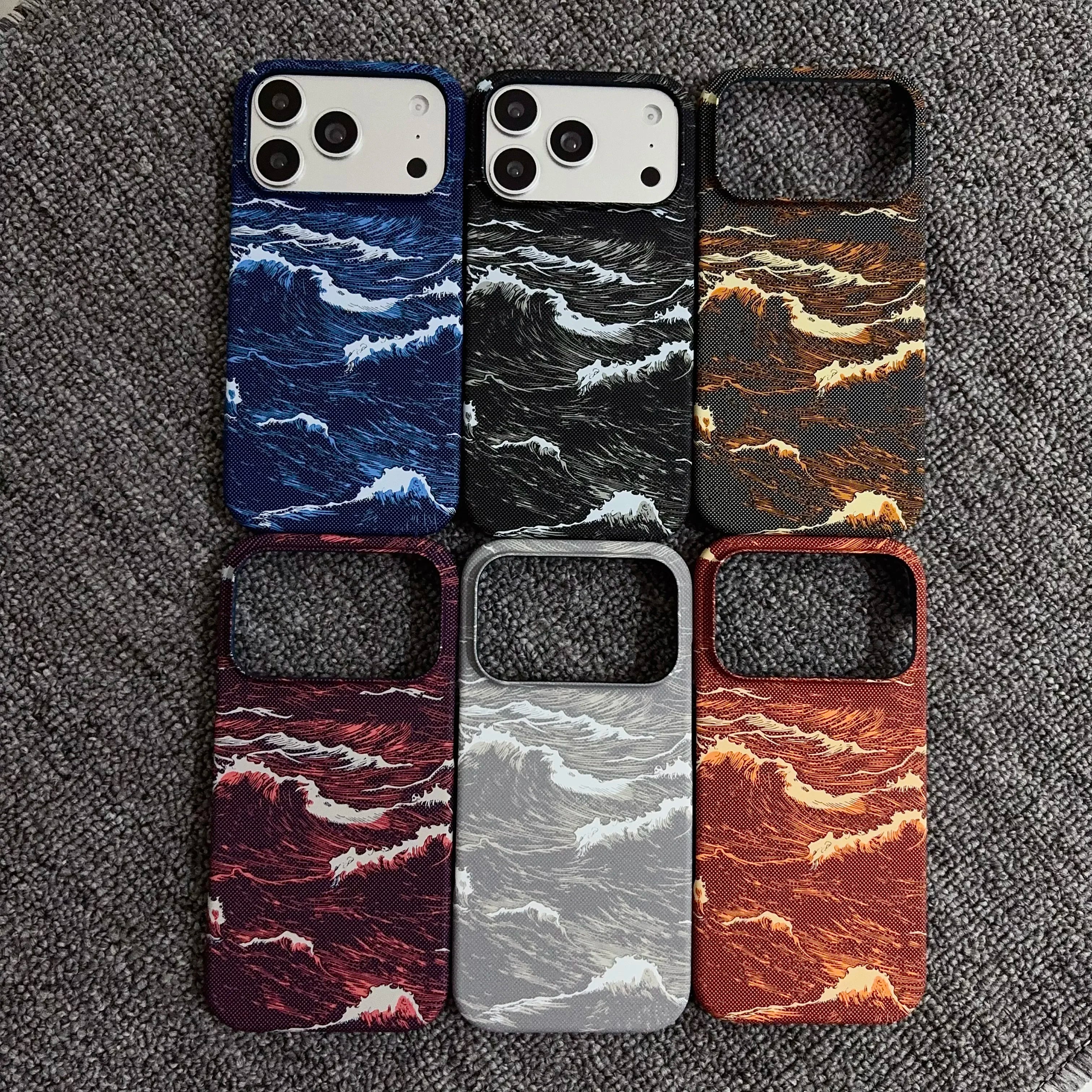 Frameless Ultra Thin Carbon Fiber Magnetic Case For iPhone Air 17 12 13 14 15 16 Pro Max Plus Kevlar Texture Matte PC Hard Cover