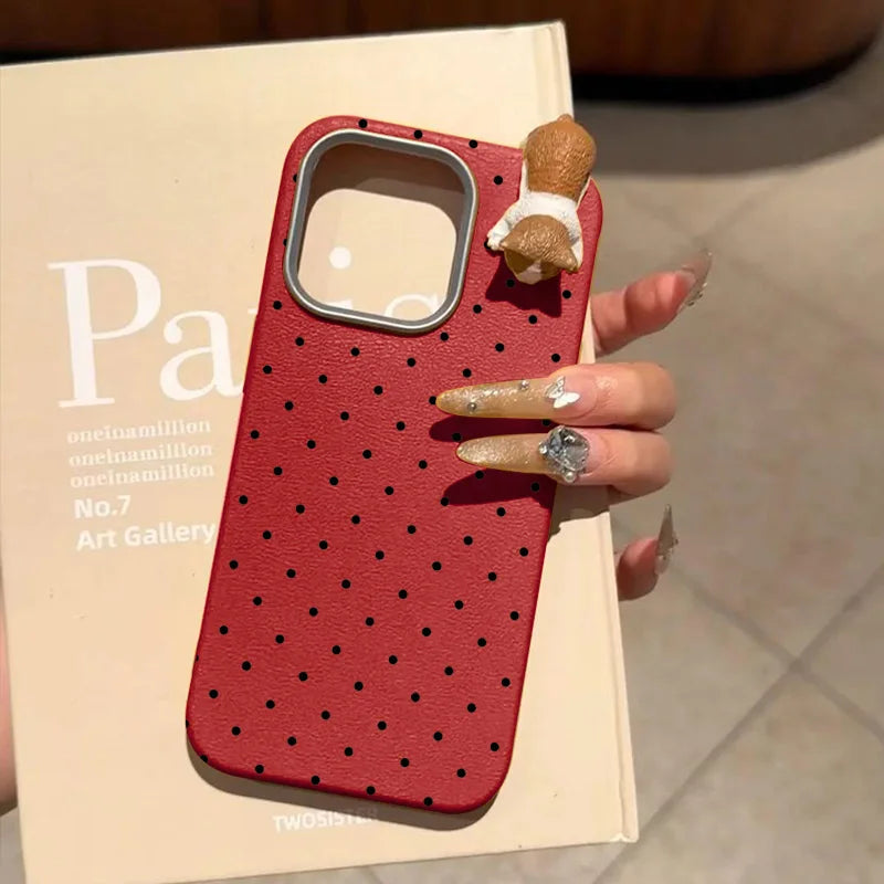 Simple Dots Cat 3D DIY Doll Soft Case For Redmi 9T 13 A3 13C 14C 12 10A 12C 9 9C POCO M3 X3 X6 Pro Note 13 Pro 10 11 12 Pro