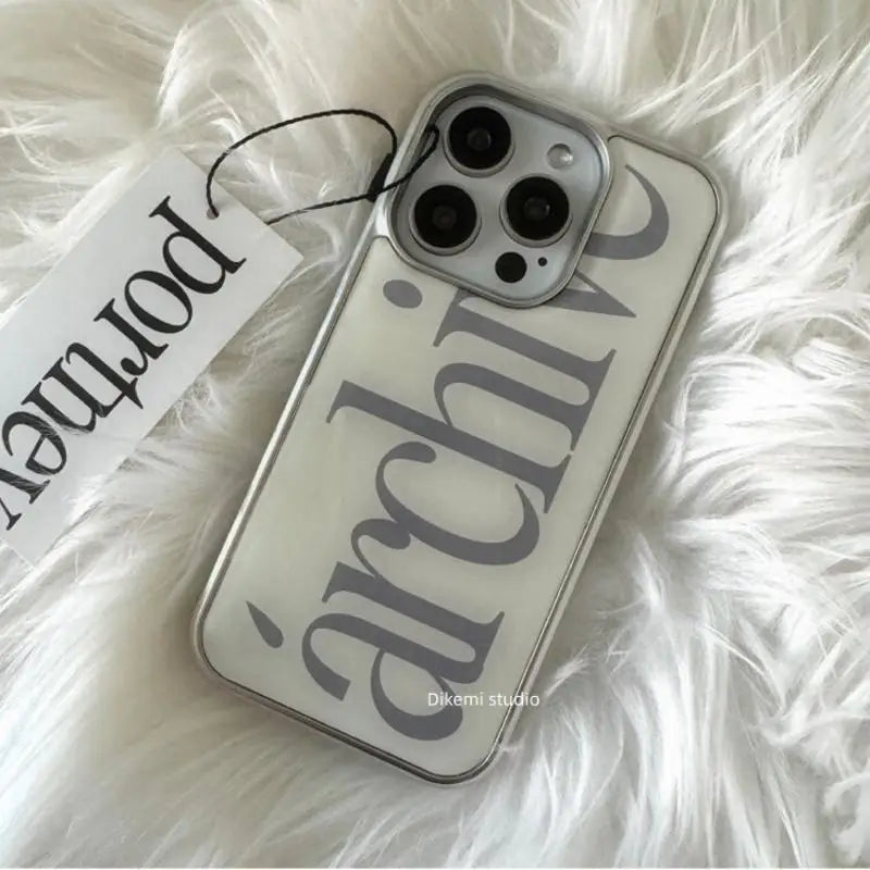 Ins Minimalist And Personalized Letter Archive Simple Drip glue Phone Case For IPhone 17 16 15 14 13 12 11 Pro Max Plus Cover