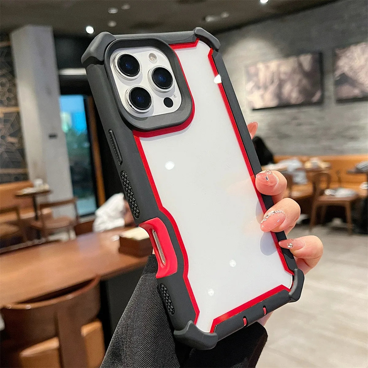 Luxury Duty Dual Layer Transparent Shockproof Phone Case For iPhone 16 15 14 Plus 11 12 13 Pro Max Armour Durable Protect Shell