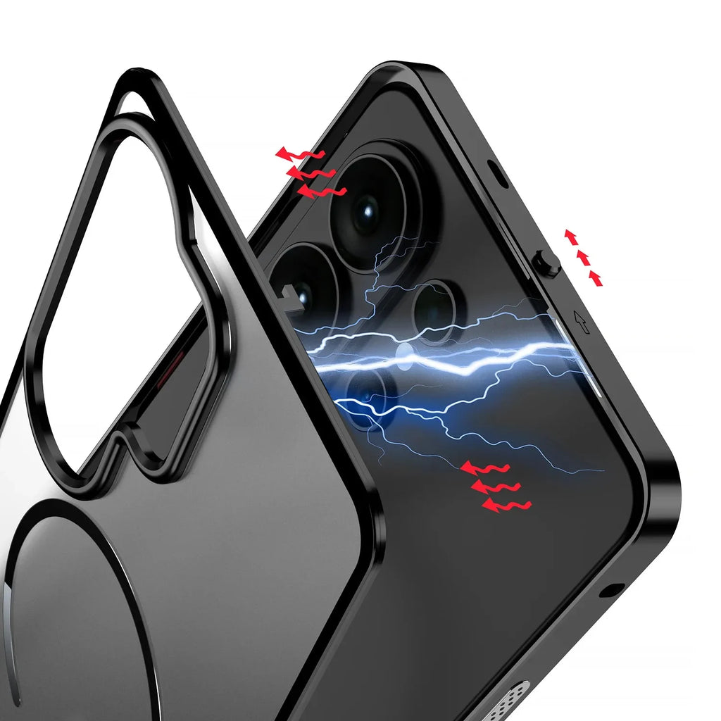 Strong Magnetic Metal heat sinknet Mattet Case For Samsung S26 S25 S24 Ultra Plus S23 Ultra Frosted Translucent Back Panel Cover