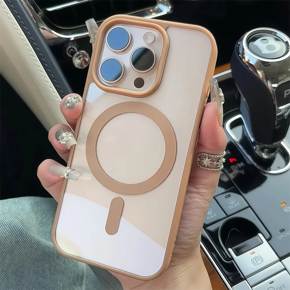 For iPhone 13 12 11 Pro Xs Max X XR 7 8 Plus SE 2020 2022 Magsafe Phone Case Clear Acrylic Magnetic Wireless Charging Back Cover