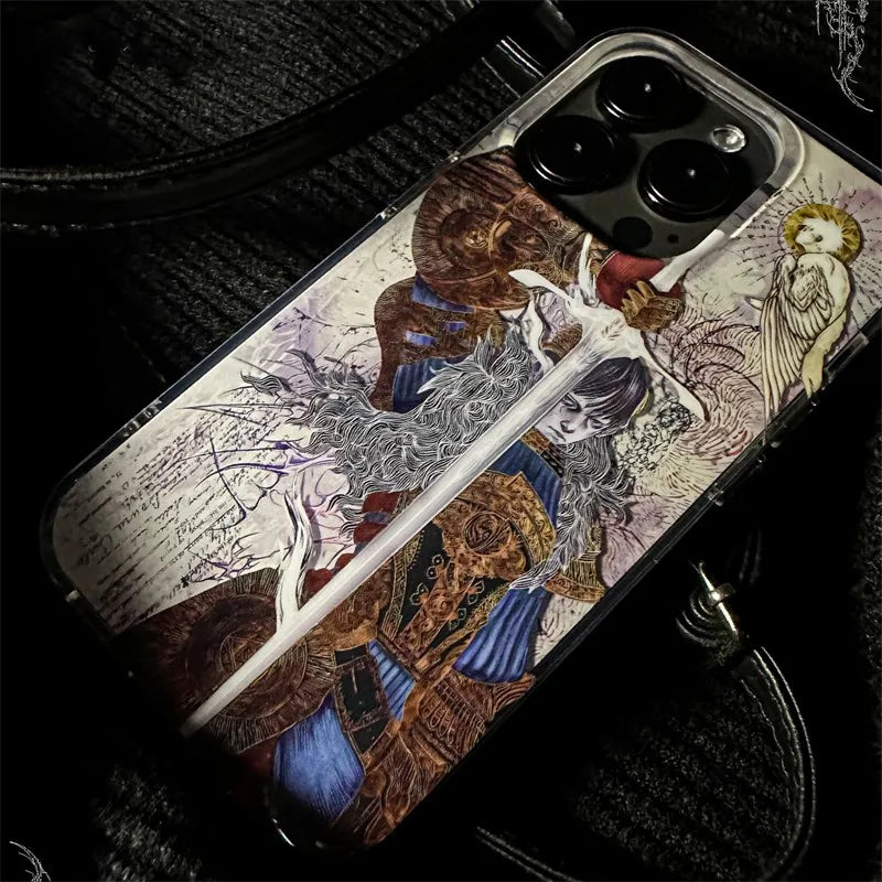 Retro Angel Cross Feather Texture Phone Case for Huawei Honor X9d X7d 400 200 X6a X8b X7a X9a X7b X8a Smart Plus Lite Pro 4G 5G