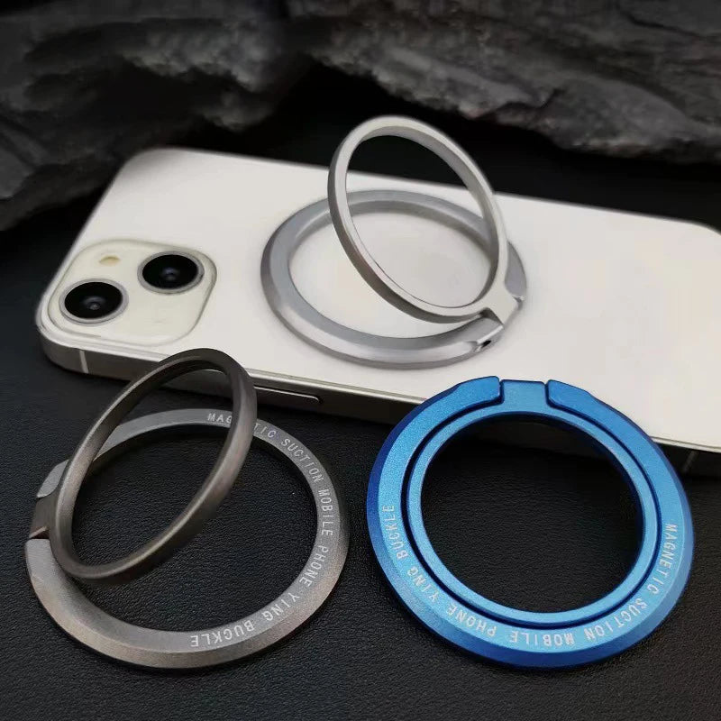 Ultra-thin Cell Phone Ring Holder Magnetic Ring Rotatable Foldable Kickstand Magnet Grip Desktop Stand for MagSafe Phone 15 13