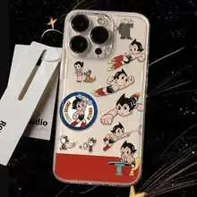 Anime Iron Arm Astro Boy Phone Case For iPhone 17 16e 16 15 14 13 12 11 Mini Air Pro Max X XR XSMax 7 8 Plus Transparent Cover