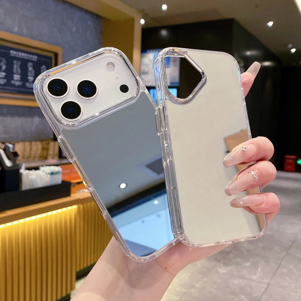Fashion Plating Makeup Mirror Phone Case For iPhone 17 Air 16 15 14 13 12 Mini 11 Pro XR X XS Max 7 8 Plus SE Shockproof Cover