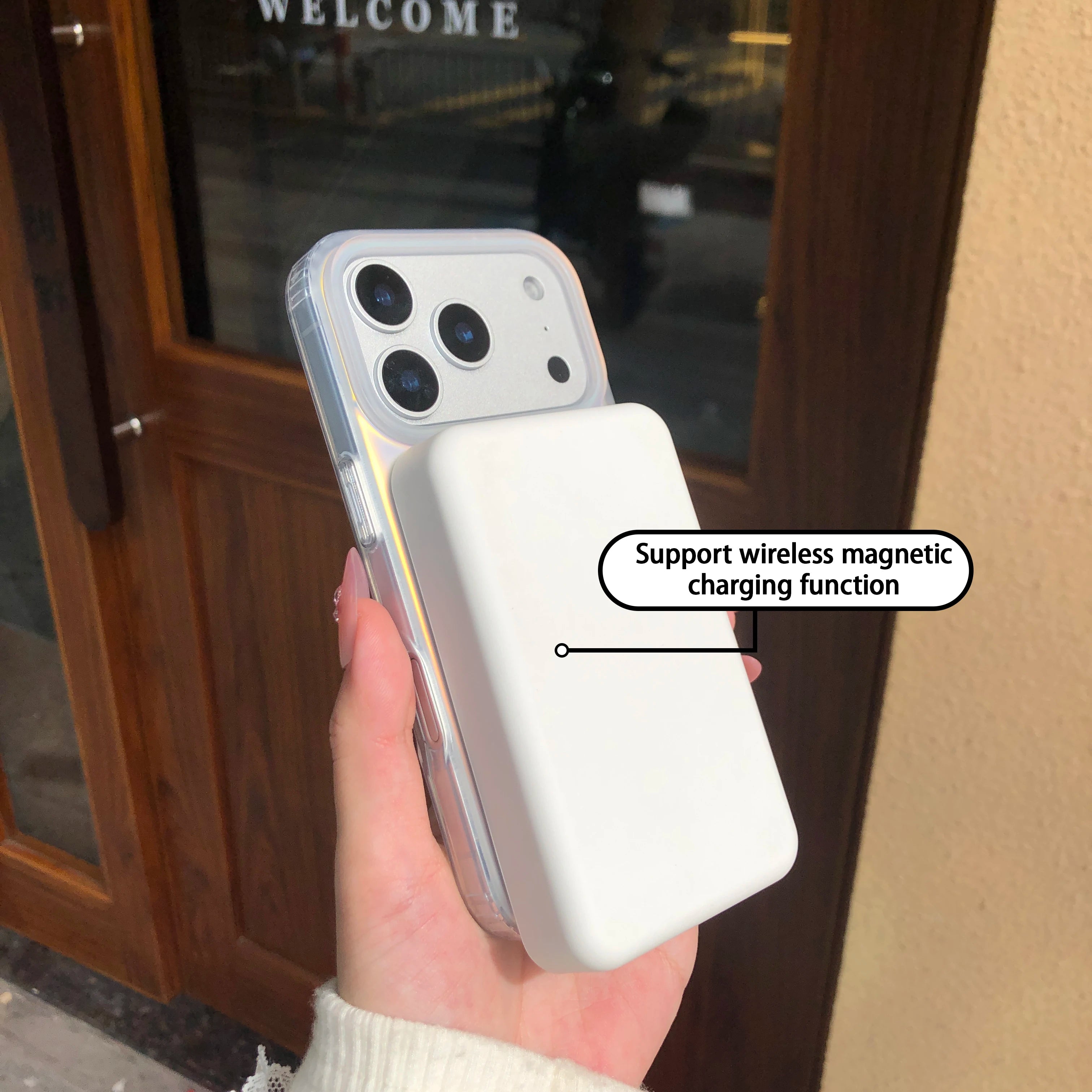 Latest laser color-changing frosted mobile phone case for Iphone 17 ProMax magnetic cover Air gradient  sunshine protective case