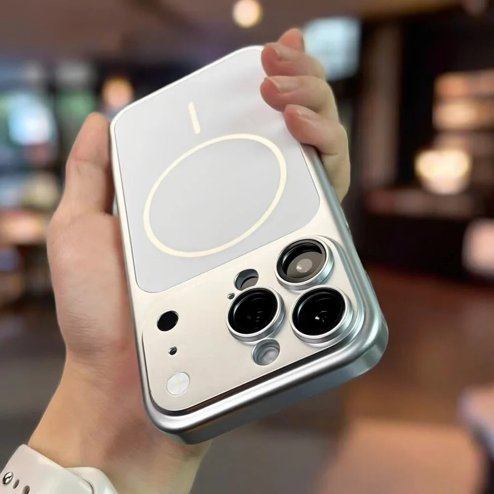 Instantly Become 17 Slim Metallic Paint Plastic Magnetic Case For iPhone 17 Air 16 15 14 13 Pro Max For Magsafe Shockproof Cover