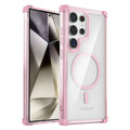Airbag Cushion Strong Magnetic Case For Samsung Galaxy S26 S25 S24 S23 Ultra Plus Transparent Anti-yellowing Protection Cover