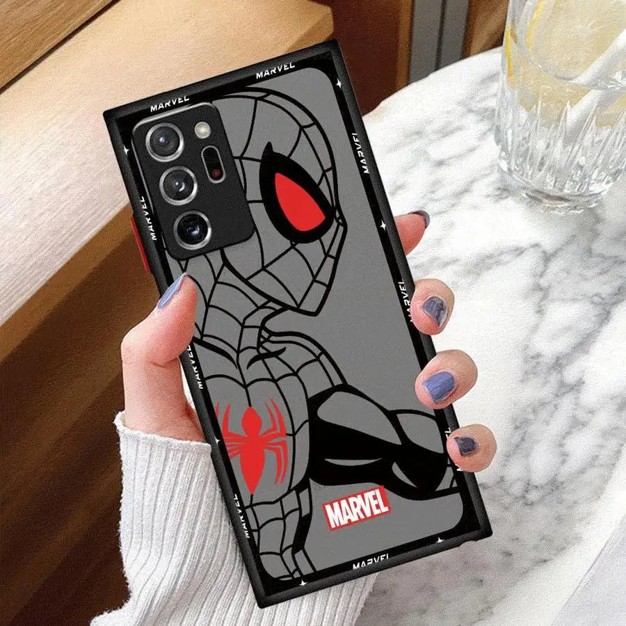 Marvel Spiderman Ironman Phone Case for Samsung Galaxy Note 8 9 10Plus 10Lite 20 Ultra A05s A70s A12 A13 A14 A15 A16 4G 5G Cover