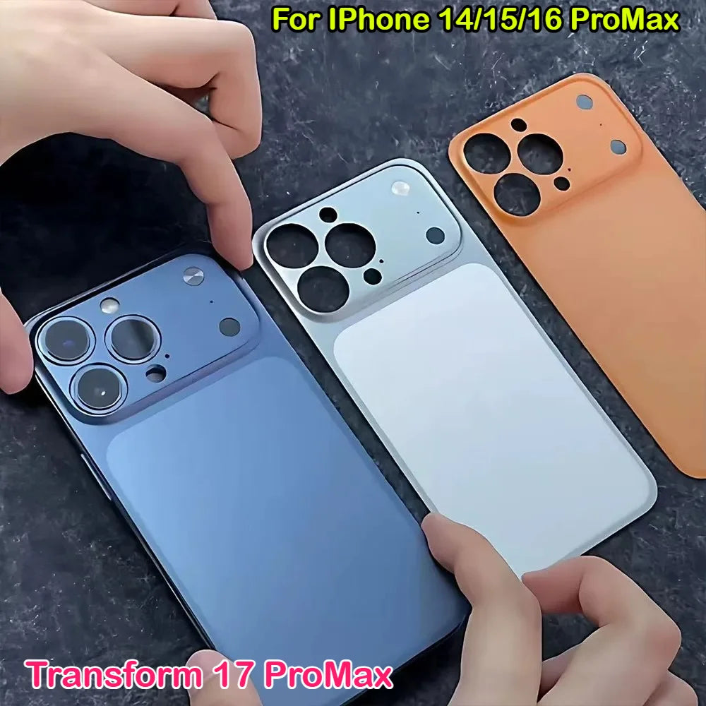 For IPhone 16 15 14 13 Pro Max Transform 17 Pro Max Phone Metal Backplate Case for Magsafe Matte Slim Backplane Protection Cover