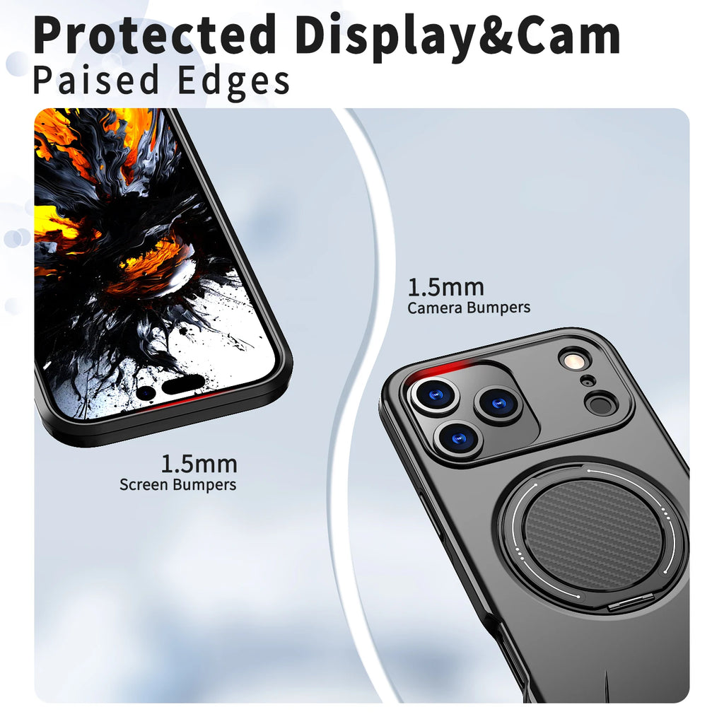360° Magnetic Bracket Phone Case For iPhone 17 Air 11 12 13 14 15 16 17 Pro Max For Magsafe Shockproof Stand Holder Cover Funda