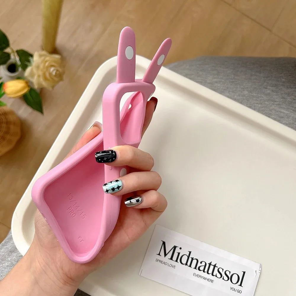 Cute 3D Cartoon Rabbit Star Love Heart Pearl Bow Phone Case for iPhone 17 Air 16 15 14 13 12 11 Pro Max 17promax Silicone Cover