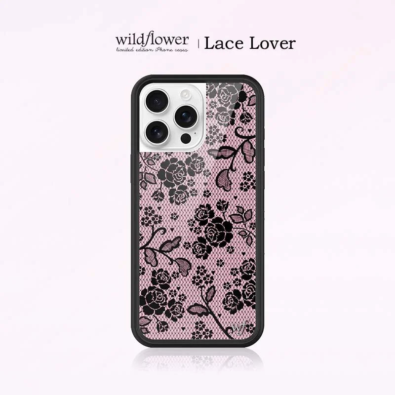 Wildflower Lace Lover Cool Girl Shockproof Phone Case for iPhone 12 13 14 15 16 17 Pro Max Fashion Flower Anti-Fall Back Cover﻿﻿
