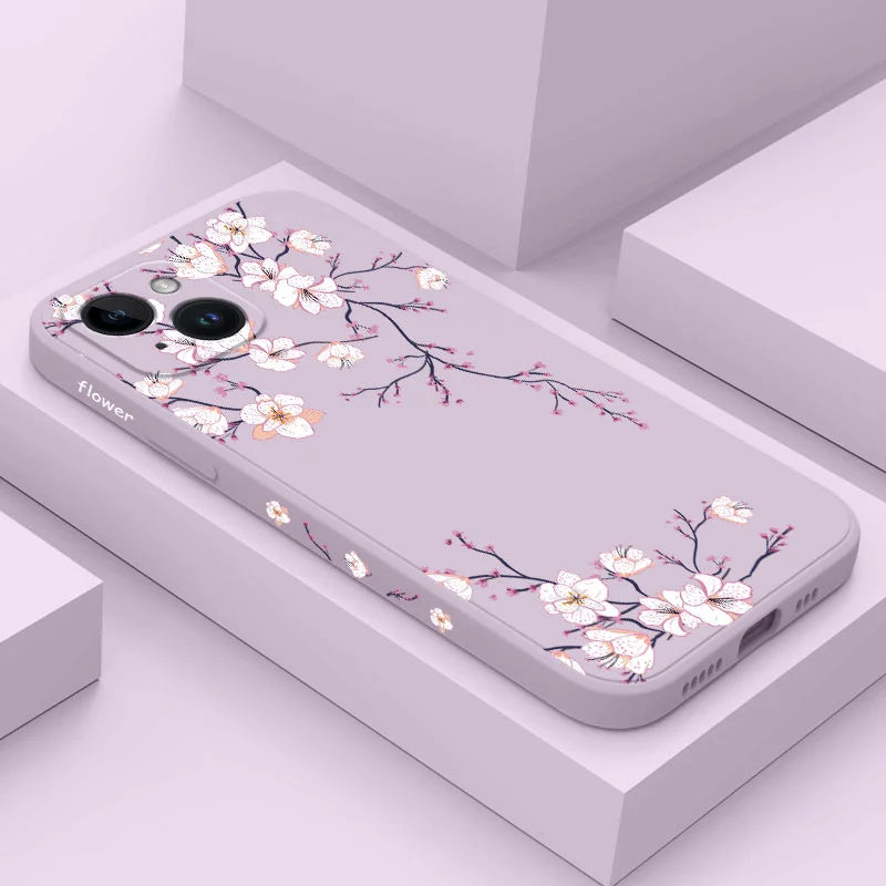 Plum Blossom Phone Case For iPhone 17 17 Air 16 16e 15 14 13 12 11 Plus Pro Max Mini X XR XS Plus Cover