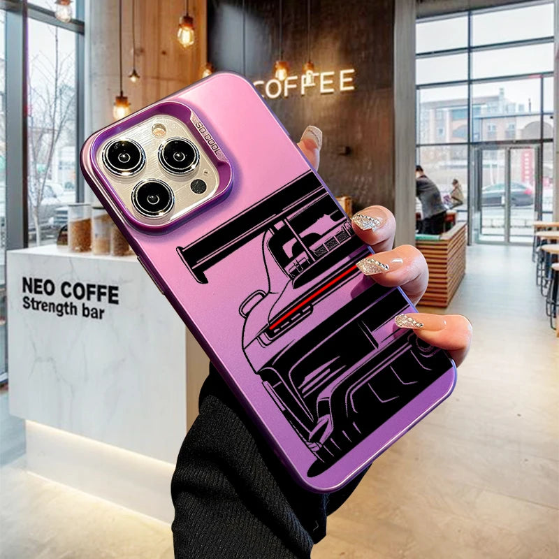 GT3 Car Phone Case for iPhone 17 AIR 16 15 14 13 Pro 12 11 Pro Xs X XR Max Laser Hard PC+TPU Cases Back Cover-S790P1