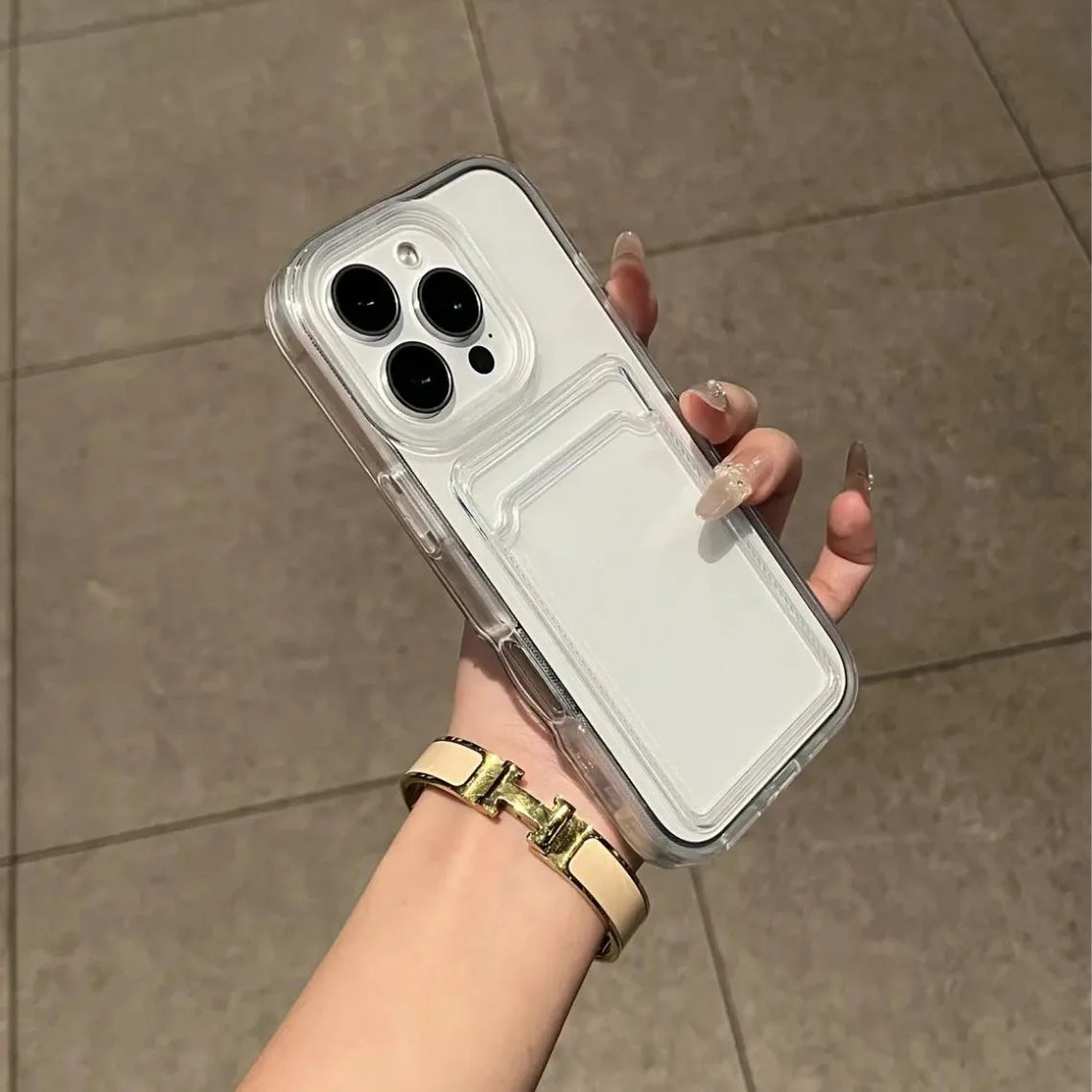 2in1 Card Holder Slot Wallet Photo Pocket Clear Case For iPhone 16 15 14 Plus 13 12 11 Pro Max X XR XS TPU+PC Shockproof Cover