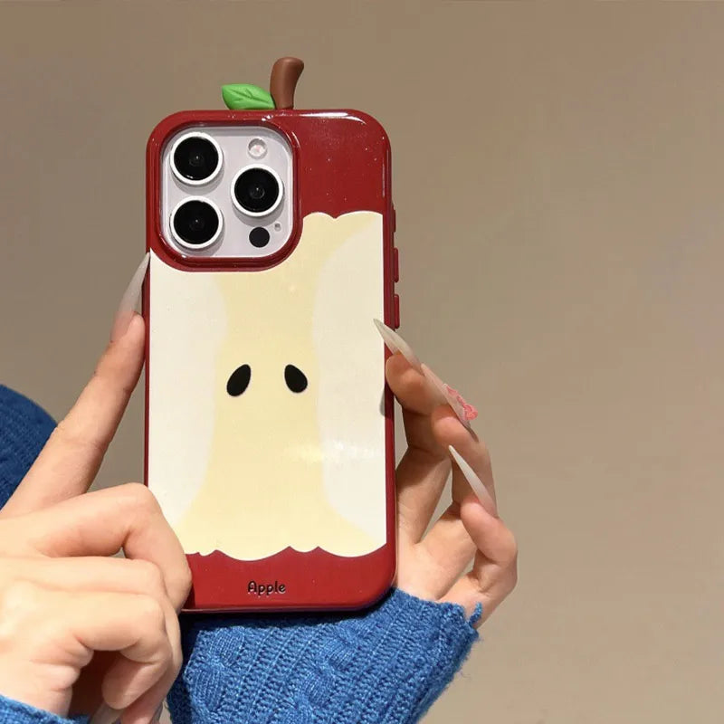 3D Apple Core Phone Case For Iphone 17/16/15/14/13 Pro Max Korean Style Anti Drop Anti Scratch Phone Case