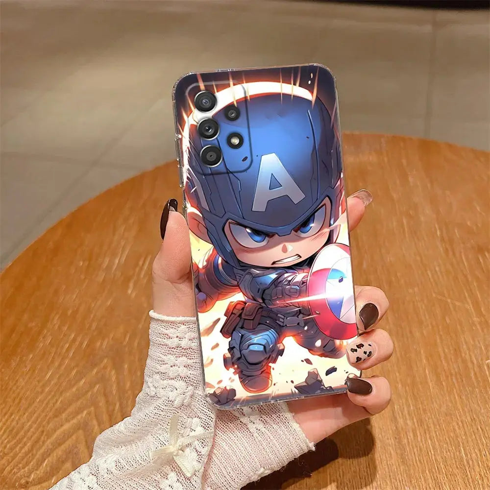 Cute Captain America Marvel Case For Samsung Galaxy A57 A37 A17 A07 A56 A36 A26 A16 A06 A55 A35 A25 A15 A54 A34 A73 Phone Cover