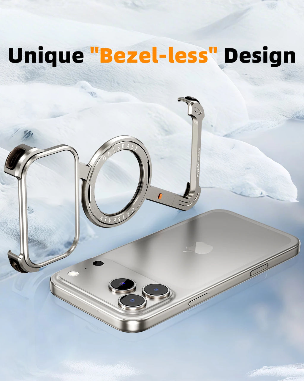 Eary Z Case for iPhone 17 Pro Max Air Phone Case Frameless 360°Rotation Magnetic Stand for Magsafe Shockproof Protective Cover