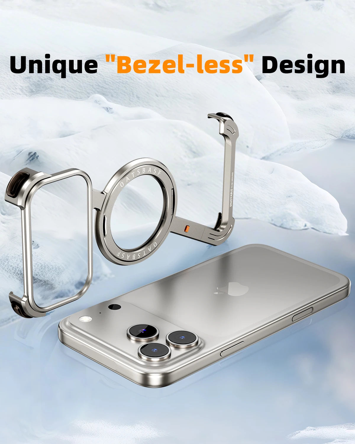 Eary Z Case for iPhone 17 Pro Max Air Phone Case Frameless 360°Rotation Magnetic Stand for Magsafe Shockproof Protective Cover