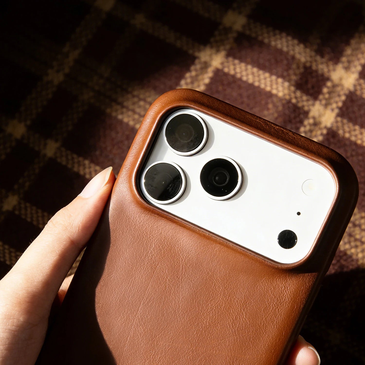 Premium Real Leather Back Case For Iphone 17Pro 16pro Max 15 14 13 12 11 Business Full Covered Protective Cover Phone Cases