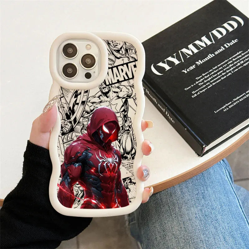 Iron Spider Man Captain America Candy Color Phone Case For iPhone 17 Air 16 15 14 Plus 13 12 Mini 11 Pro Max 17E 16E Soft Cover