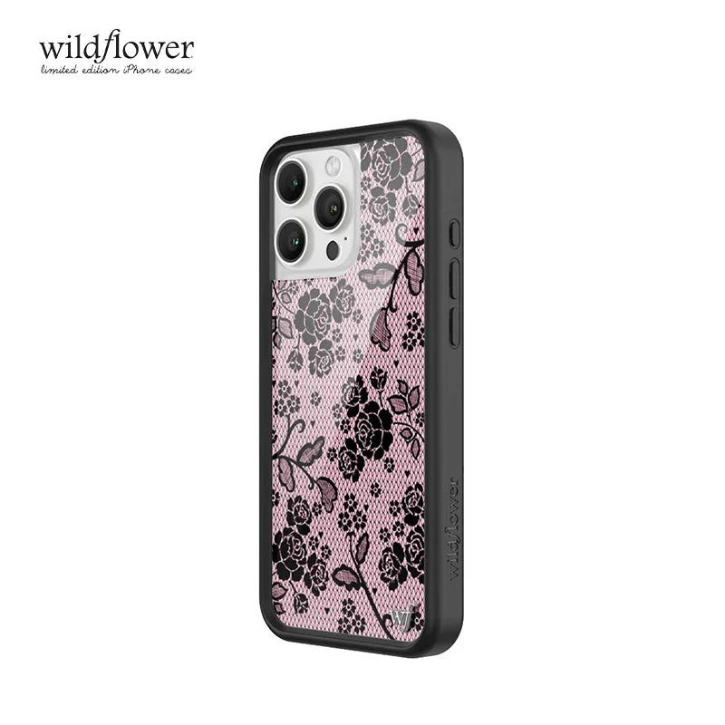Wildflower Lace Lover Cool Girl Shockproof Phone Case for iPhone 12 13 14 15 16 17 Pro Max Fashion Flower Anti-Fall Back Cover﻿﻿